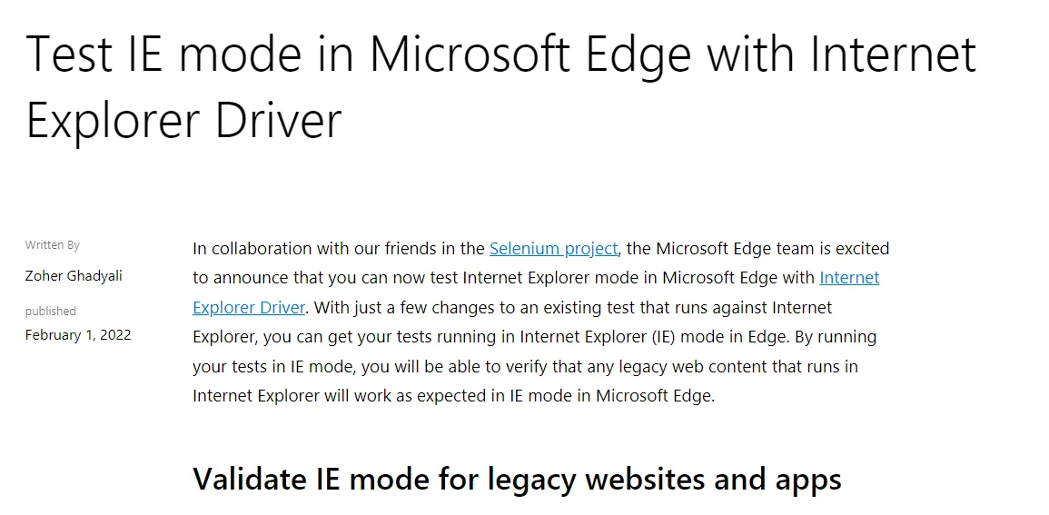 Internet Explorer ドライバー (IEDriver) とは？