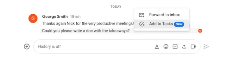 Google Chatから個人的なタスクが追加できるようになるお話