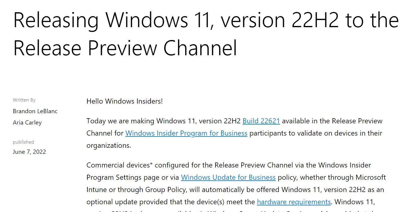 Windows11 22H2が近づいてきております。