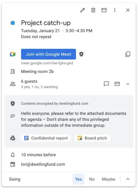 Google カレンダーでもクライアント暗号化が提供されるお話