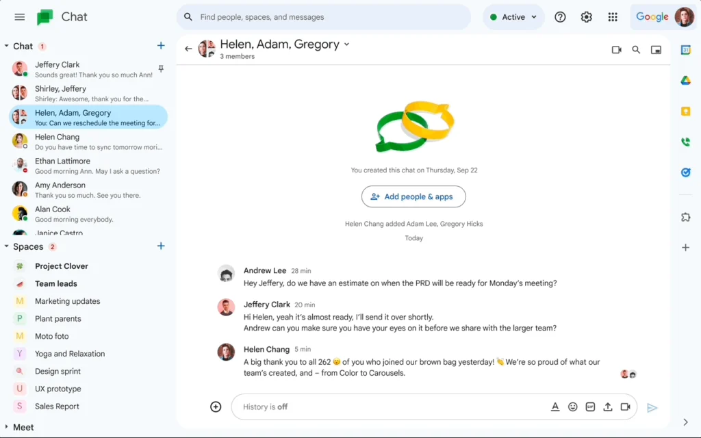 Google Chatもマテリアルデザイン３になるお話