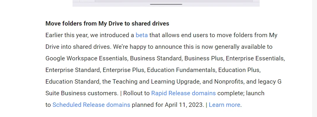 Googleドライブにてマイドライブから共有ドライブにフォルダーを移動できるようになったお話