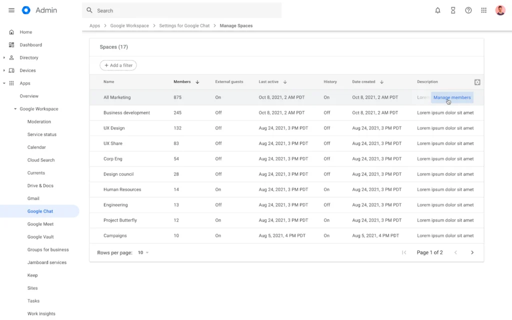 Google Workspaceにてスペースを一元管理できるお話