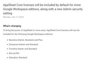 AppSheet CoreがGWSに内包されるお話