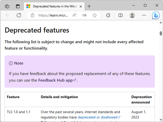 WindowsでもTLS1.0/1.1は非推奨になるお話。