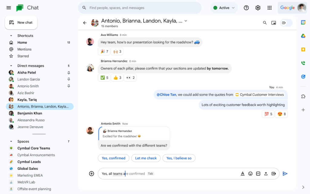 Google chatのデザインが変わるお話