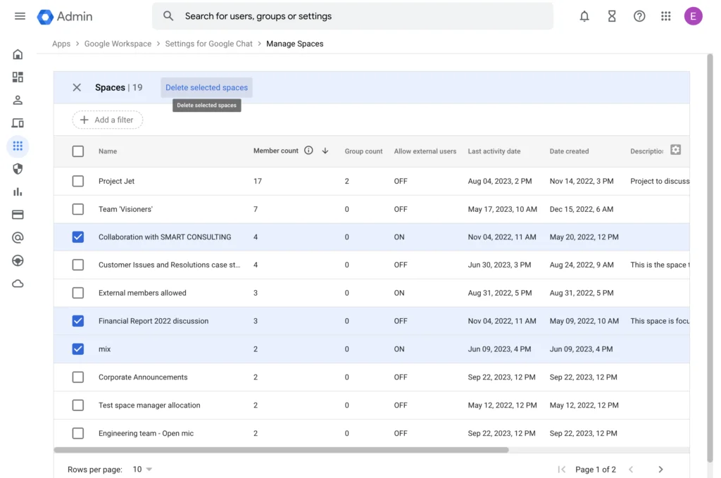 Google Chatのスペース管理がちょっと楽になるお話