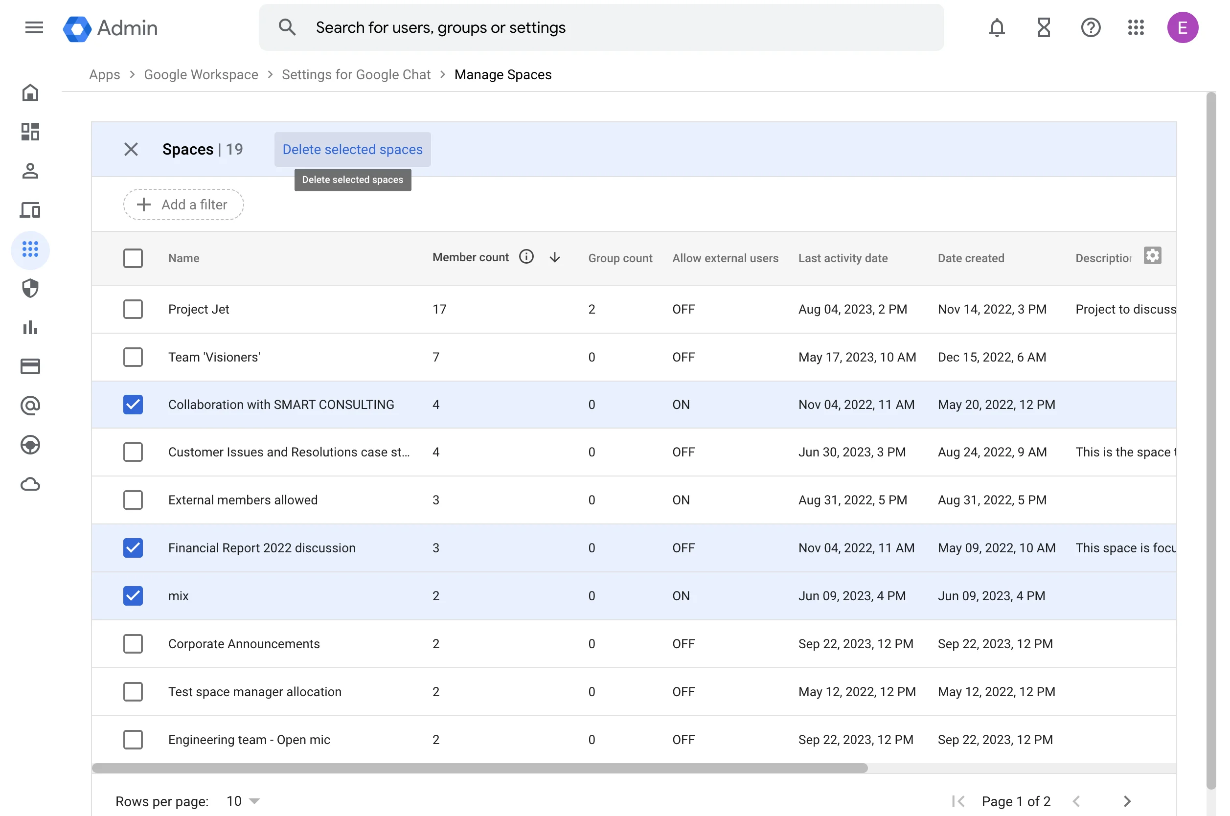 Google Chatのスペース管理がちょっと楽になるお話