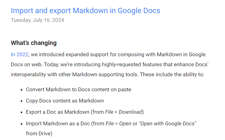 GoogleドキュメントでMarkdown対応が強化されるお話